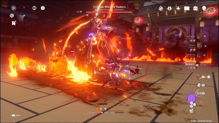 When it comes to the receiving end, watch out for projectiles she fires at you - Genshin Impact: How to beat La Signora boss? - Bosses - Genshin Impact Guide