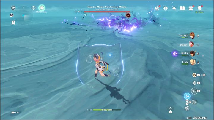 At the very beginning of the fight, it is worth using skills that give Shields to your hero or rest of the team - Genshin impact: How to beat Raiden Shogun boss? - Bosses - Genshin Impact Guide