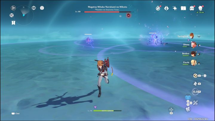 Another attack of the boss involves creating 4 clones - Genshin impact: How to beat Raiden Shogun boss? - Bosses - Genshin Impact Guide