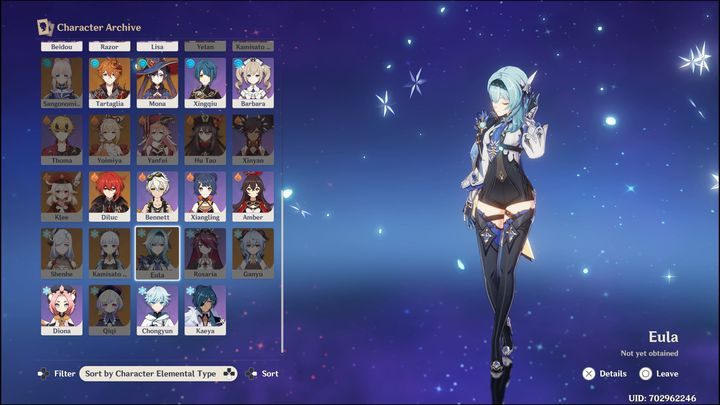 Eula is a 5-star character representing the Cryo element and fighting with a Claymore - Genshin Impact: Eula (Cryo) - best builds - Cryo - Genshin Impact Guide