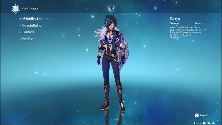 Kaeya is a 4-star hero of Cryo element whose weapon of choice is a sword - Genshin Impact: Kaeya (Cryo) - best builds - Cryo - Genshin Impact Guide