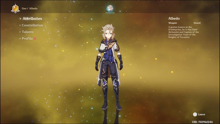 Albedo is a 5-star hero of Geo element, fighting with a sword - Genshin Impact: Albedo - best builds (Geo) - Geo - Genshin Impact Guide