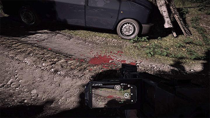 The blood trails are found near the van - Reach Jasper before he gets murdered | Black | Walkthrough - Black - Get Even Game Guide