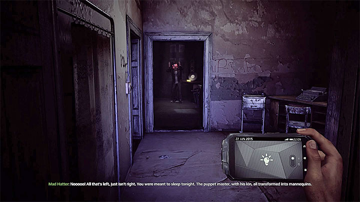 If you didnt save other patients during previous visits to the ward, one of the rooms on the left side will be inhabited by John Keating (Mad Hatter - the picture above) and you get Convert achievement - Further exploration of the C building | Black | Walkthrough - Black - Get Even Game Guide