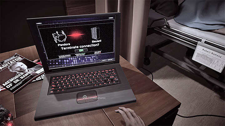 Select the laptop to launch the other ending - The final - Grace | Red | Walkthrough - Red - Get Even Game Guide