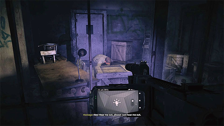 Soon youll reach a glass cell shown on the picture above, where a hostage, Jared Potter, is held - Benefit of the Doubt | Trophy Guide - Trophy Guide - Get Even Game Guide