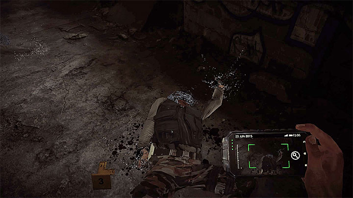 You must scan the corpses one by one - Learn about the victims identity | Black | Walkthrough - Black - Get Even Game Guide