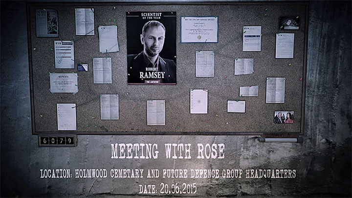 The evidence board for Meeting with Rose memory is presented in the picture above - Meeting with Rose | Hidden memories - Hidden memories - Get Even Game Guide