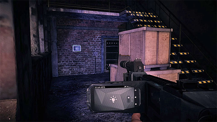 Regardless of your actions towards the enemies you can go to the opposite end of the warehouses main part - Jaspers Dying Minutes | Hidden memories - Hidden memories - Get Even Game Guide