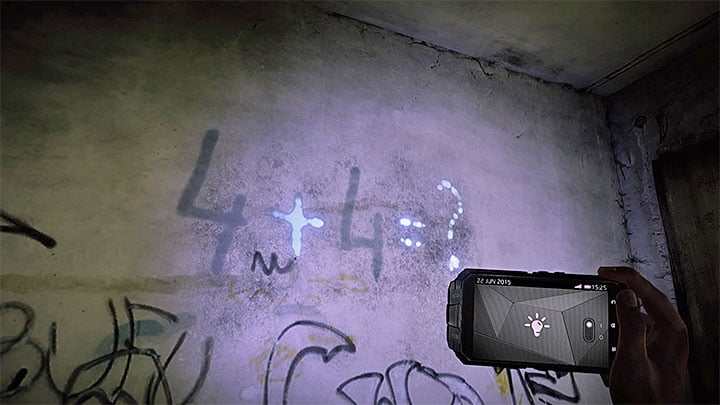 Reveal the second digit by adding two other numbers - How to deal with the electronic door in the asylum (Black)? - Solving the puzzles - Get Even Game Guide