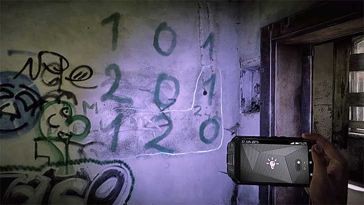 Add all the numbers in the marked area - How to deal with the electronic door in the asylum (Black)? - Solving the puzzles - Get Even Game Guide