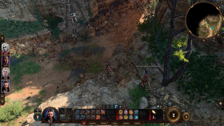 A little north of the spot where you met Gale, you will encounter a pair of devils from the nearby grove, who managed to capture Lae'zel - Baldurs Gate 3: Removing the Parasite walkthrough - Baldurs Gate 3: Act 1 - Baldurs Gate 3 Guide, Walkthrough