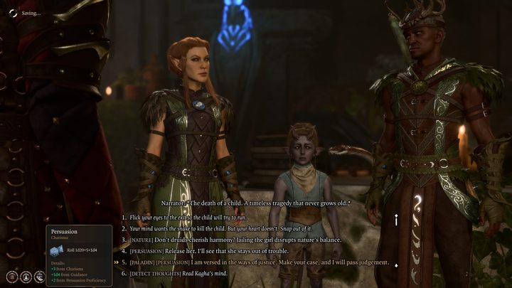 Inside, Kagha judges Arabella while threatening her with her poisonous viper - Baldurs Gate 3: Childs trial walkthrough - Baldurs Gate 3: Act 1 - Baldurs Gate 3 Guide, Walkthrough