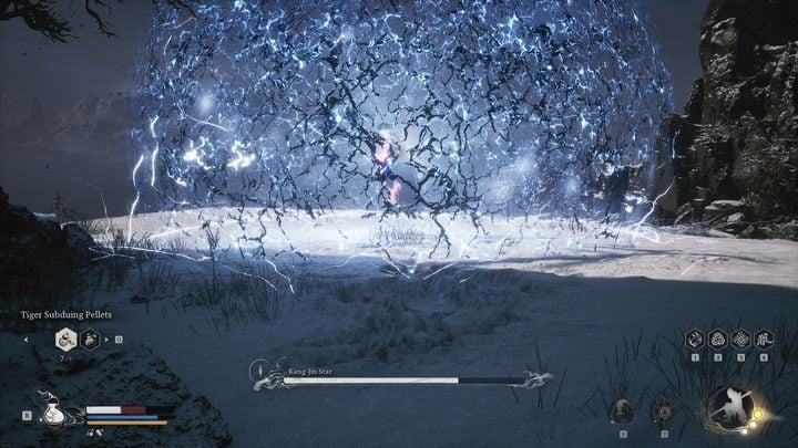 Thanks to this move, you should be able to reduce her health bar to even half - Black Myth Wukong: How to defeat boss Kang-Jin Star? - Chapter 3 - Black Myth Wukong Guide