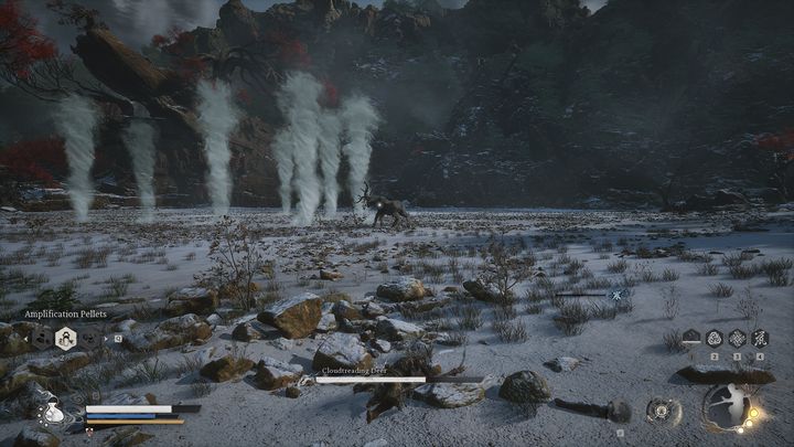 When the Cloudtreading Deer loses about 40% of its health, it will push you back and create many tornadoes - Black Myth Wukong: How to defeat the Cloudtreading Deer boss? - Chapter 6 - Black Myth Wukong Guide