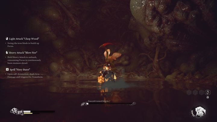 It is important not to engage in combat aggressively when you know you have no way to interrupt the enemy's attacks - Black Myth Wukong: How to defeat the Emerald-Armored Mantis boss? - Chapter 6 - Black Myth Wukong Guide