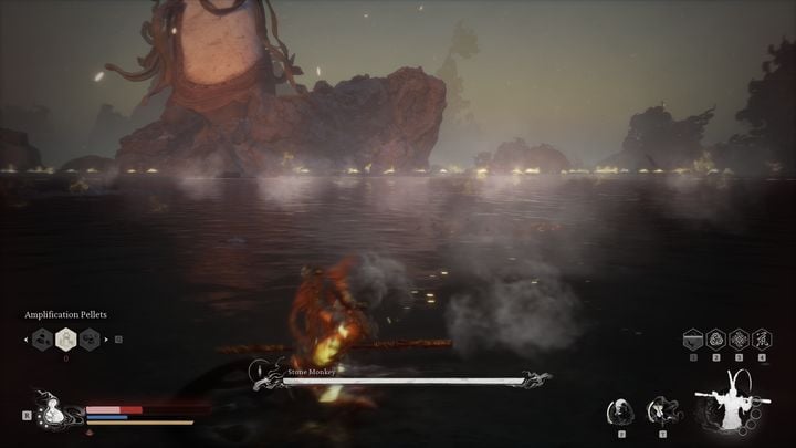 For those attacks of the boss that have a short range and pose no threat, it's worth charging up your strong attacks - Black Myth Wukong: How to defeat the Stone Monkey boss? - Chapter 6 - Black Myth Wukong Guide