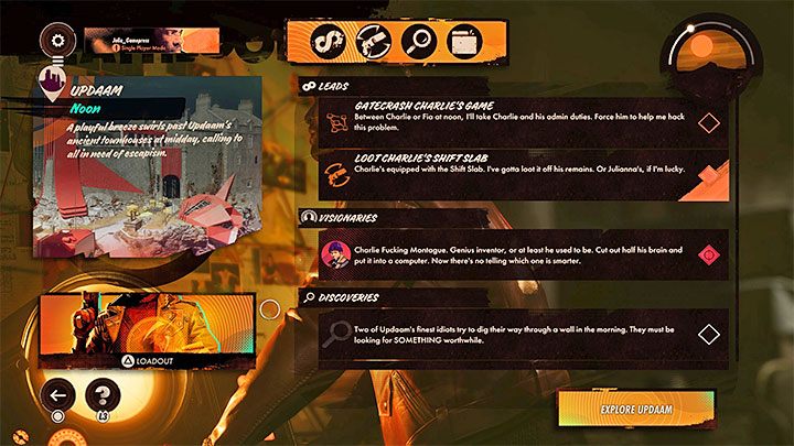 The expedition preparation menu shows several times within a given Loop - at the beginning o a mission, between visiting the main locations at different times of the day and at the end of the day - Deathloop: Beginners Guide - Basics - Deathloop Guide