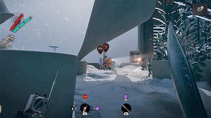 2) turrets - They are very dangerous because even a short fire within their range can result in your death - Deathloop: Hacking - Basics - Deathloop Guide