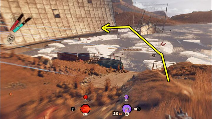 Return to dry land and continue sprinting along the shoreline - Deathloop: Where are the crates in The Wake Up Challenge? - FAQ - Deathloop Guide