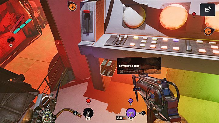 You need to put 4 batteries there (one should already be inside) and place them in different active slots - Deathloop: The Spice of Life trophy - how to get? - Trophy Guide - Deathloop Guide