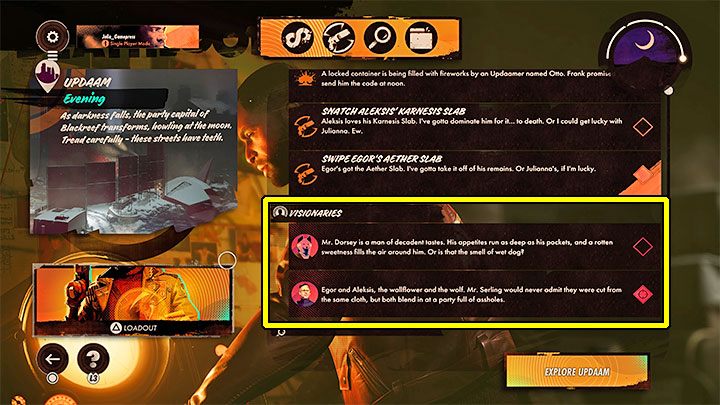 You can also check when the visionaries are available in the mission preparation screen - Deathloop: Why Visionary doesnt appear? - FAQ - Deathloop Guide