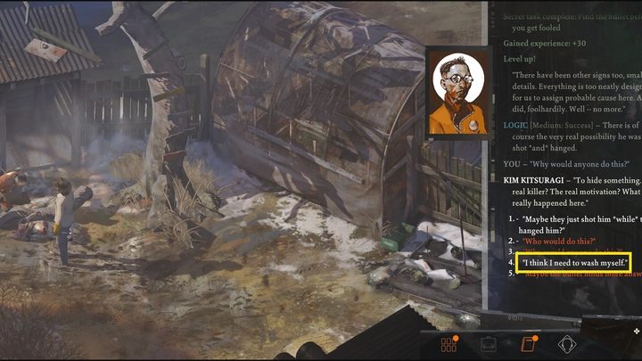 This task can only be done once Harry gains some privacy - Disco Elysium: Wash of the death smell - walkthrough - Personal - Disco Elysium Guide
