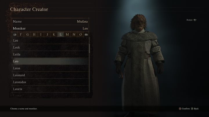 Moniker, or nickname, is the special nickname of your Arisen or Pawn - Dragons Dogma 2: Character creator - Basics - Dragons Dogma 2 Guide