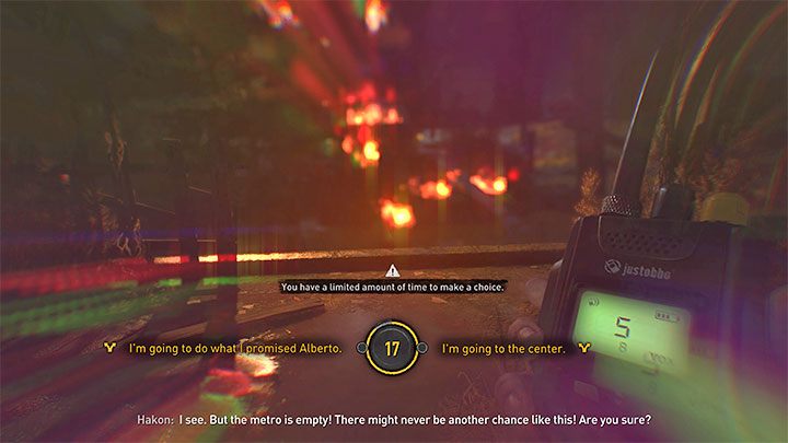 During the Revolution quest you'll be faced with an important decision while talking to Hakon - Dying Light 2: Fulfill Albertos wish or go to the center? Revolution - Important Choices - Dying Light 2 Guide