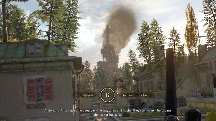 Once you go outside, Aiden will contact Anderson via the walkie-talkie - Dying Light 2: Is it worth to help Anderson? Into the Dark - Important Choices - Dying Light 2 Guide