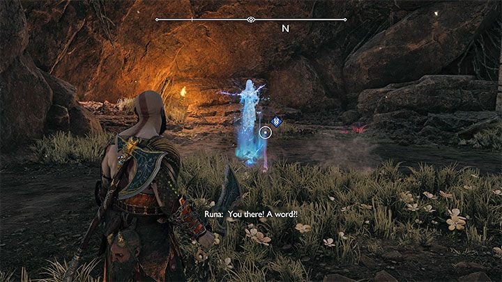 To begin this side quest, you need to find a phantom named Runa - she can be found in a large cave in the northwestern corner of the region - God of War Ragnarok: The Plains, Vanaheim - secrets, collectibles - God of War Ragnarok: Vanaheim - God of War Ragnarok Guide