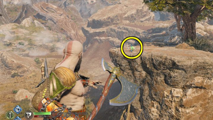 This raven is found on the rocks east from the dwarven store - initially, it is on the other side of the chasm, and then (after opening the dam) you may find it on the other side of the river - God of War Ragnarok: The Plains, Vanaheim - secrets, collectibles - God of War Ragnarok: Vanaheim - God of War Ragnarok Guide