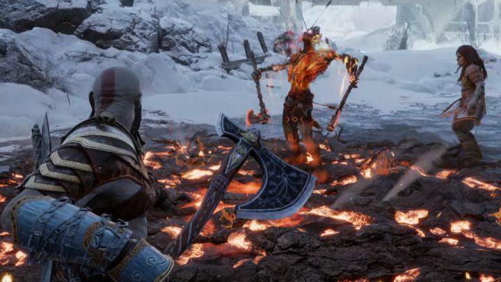 Along the path to the hole, you'll be attacked by The Hateful - God of War Ragnarok: Lake of Nine, Midgard - secrets, collectibles - God of War Ragnarok: Midgard - God of War Ragnarok Guide