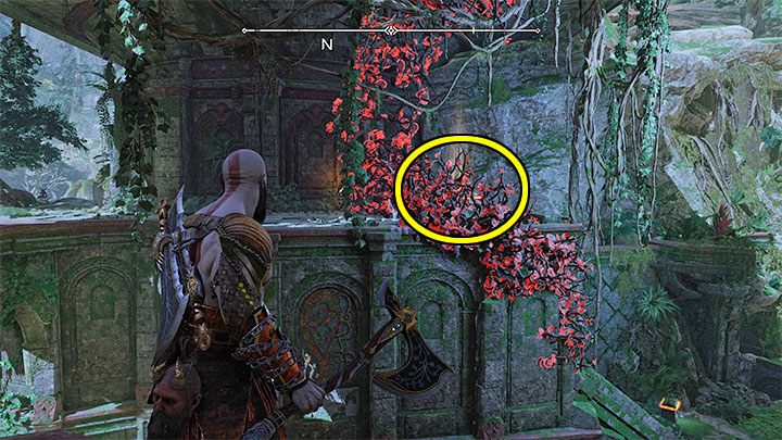 This chest is located on the shelf underneath the dragon's lair, in the eastern part of the Jungle (accessible only after opening the dam) - God of War Ragnarok: The Jungle, Vanaheim - secrets, collectibles - God of War Ragnarok: Vanaheim - God of War Ragnarok Guide