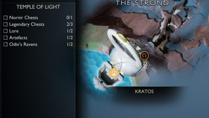 The second Artefact in the Temple of Light in Alfheim is located in the eastern part of the building - God of War Ragnarok: Temple of Light, Alfheim - secrets, collectibles - God of War Ragnarok: Alfheim - God of War Ragnarok Guide