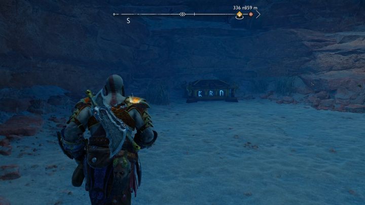 The path to the chest is blocked by broken column - God of War Ragnarok: The Forbidden Sands, Alfheim - secrets, collectibles - God of War Ragnarok: Alfheim - God of War Ragnarok Guide