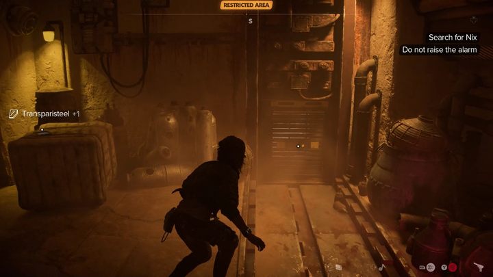 At the very bottom of the staircase, go through the ventilation shaft - Star Wars Outlaws: Partners - walkthrough - Tatooine - Star Wars Outlaws Guide