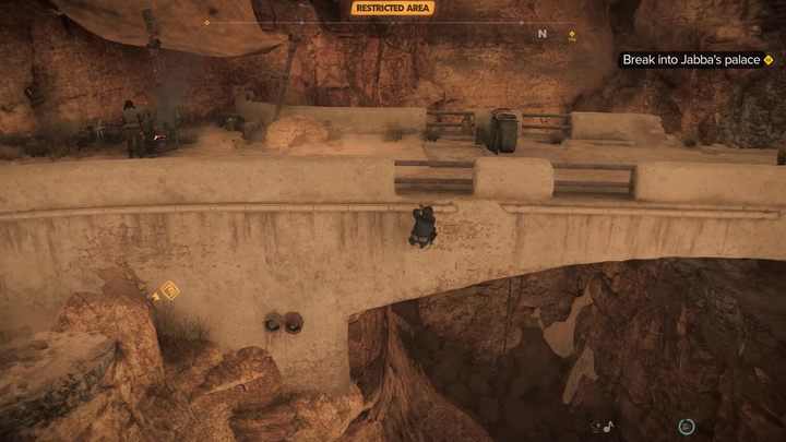 Alternatively, you can also avoid almost all enemies by hanging from the stone bridges - Star Wars Outlaws: Partners - walkthrough - Tatooine - Star Wars Outlaws Guide