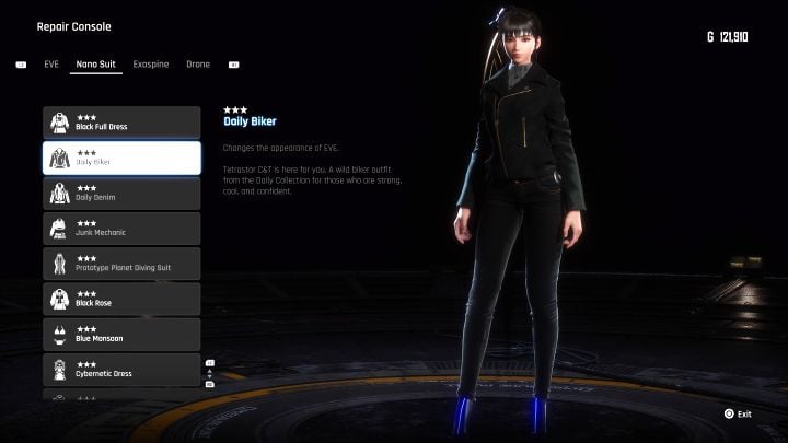Visit any repair console and craft the suit with materials - Stellar Blade: All EVE costumes map - Secrets and Collectibles - Stellar Blade Guide