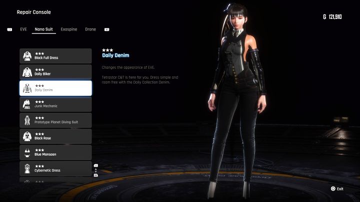 The design can be purchased from Lyle in Xion for vitcoins after reaching relationship level 3 - Stellar Blade: All EVE costumes map - Secrets and Collectibles - Stellar Blade Guide