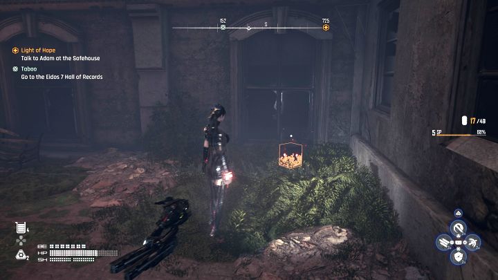 The chest with the design is located in the Flooded Commercial Sector on Eidos 7 - Stellar Blade: All EVE costumes map - Secrets and Collectibles - Stellar Blade Guide