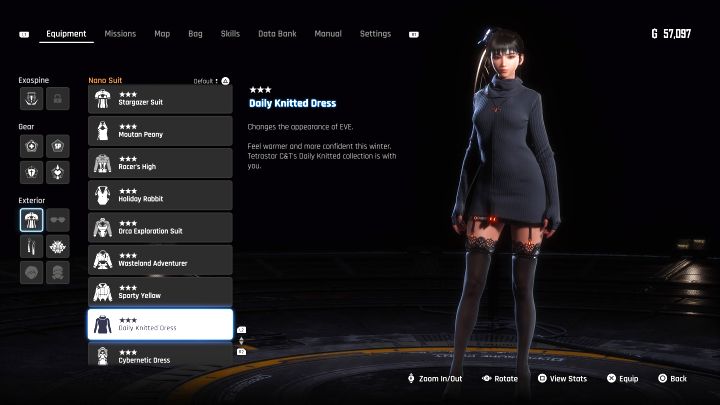 Visit any repair console and craft the suit with materials - Stellar Blade: All EVE costumes map - Secrets and Collectibles - Stellar Blade Guide
