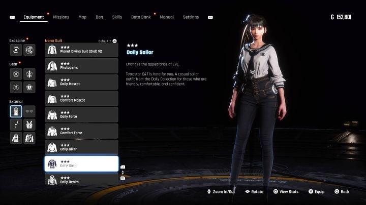 The linear passage will lead you to a new area inside the building, where there is a small chest with the design - Stellar Blade: All EVE costumes map - Secrets and Collectibles - Stellar Blade Guide