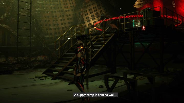 In the final part of the journey through the underground base, you need to cross a tunnel with a large fan to reach the supply camp from the screenshot - Stellar Blade: Tumbler Expansion Modules map - Secrets and Collectibles - Stellar Blade Guide