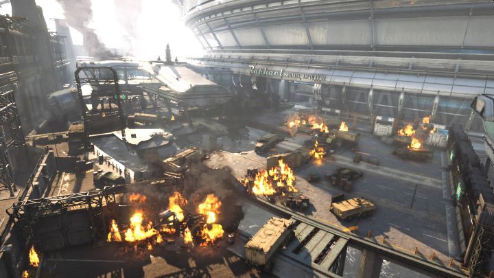 Reach the section with turrets in front of the Raphael Space Center - we described how to deal with them on the How to avoid turrets at the Space Center - Stellar Blade: Tumbler Expansion Modules map - Secrets and Collectibles - Stellar Blade Guide