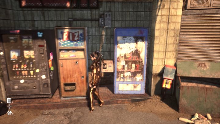 Interact with the vending machine next to Sisters' Junk shop in the western part of the city - Stellar Blade: All Cans map - Secrets and Collectibles - Stellar Blade Guide
