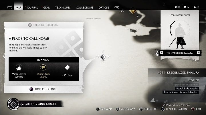 Where to start: West side of the River Falls Bridge - Ghost of Tsushima: A Place to Call Home walkthrough, Tales of Tsushima - Other tales - Ghost of Tsushima Guide, Walkthrough