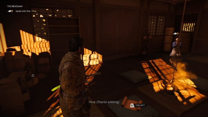 The quest ends when you release the woman and talk to the contractor - Ghost of Tsushima: The Headman walkthrough, A Masako Tale - A Masako Tale - Ghost of Tsushima Guide, Walkthrough