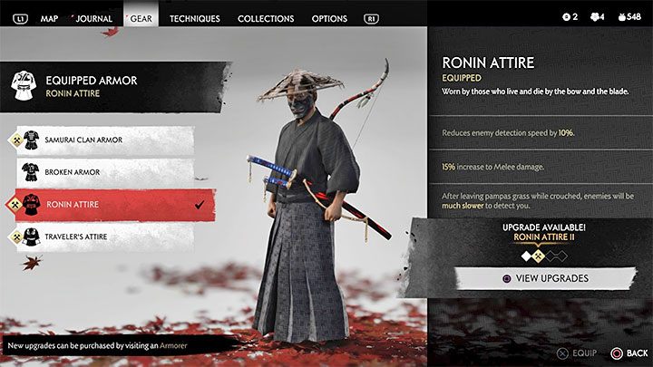 Jins outfit can be changed freely not only in between fights, but also during combat - Ghost of Tsushima: Tips and Tricks - Basics - Ghost of Tsushima Guide, Walkthrough