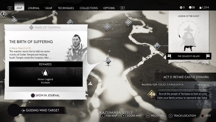 How to unlock: Complete a side task - Ghosts in the Fog - Ghost of Tsushima: The Birth of Suffering walkthrough, A Norio Tale - A Norio Tale - Ghost of Tsushima Guide, Walkthrough